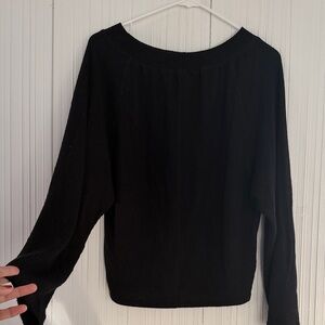 Treasure & Bond Black Ribbed Knit Top